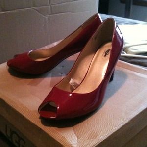 HOLD till August 7-Mossimo red leather heels. $15