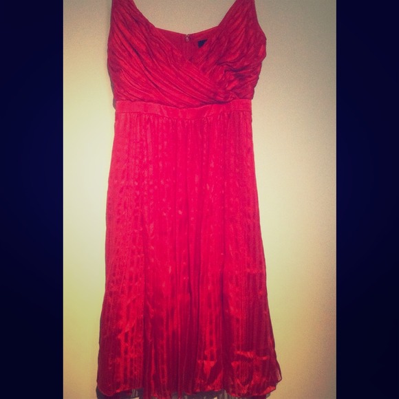Arden B Red Silk Cocktail Dress - Picture 1 of 4