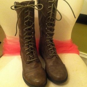 Rustic brown combat boots