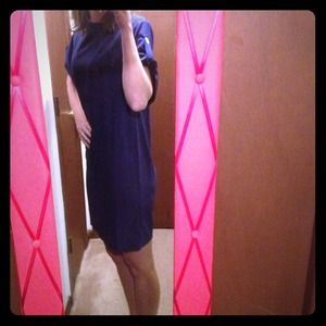 NEW! Navy dress, gold accents