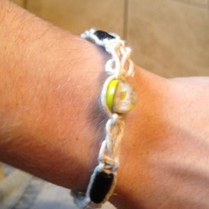 Floral hemp bracelet handmade