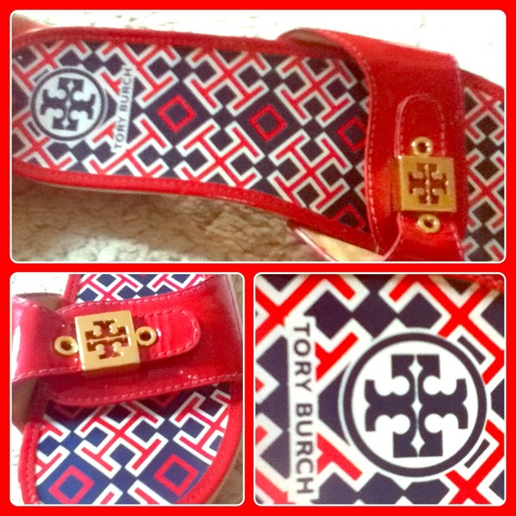 Tory Burch wedge sandals size 8 1/2 medium