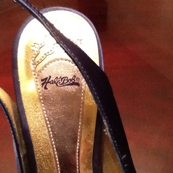 REDUCEDBlue Satin Peep Toe Sling Backs - Picture 3 of 4