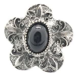 Black flower ring