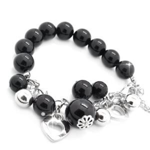 Black and silver charm bracelet