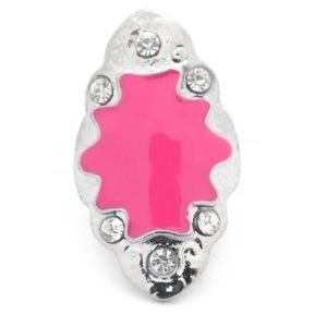 Silver and link oval ring