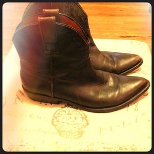 Nine West short leather cowboy boots