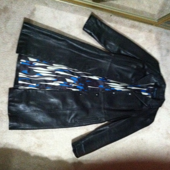 KENNET COLE Long Leather Coat (100% leather )
