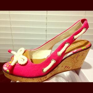 Sperry's Southport canvas wedges sz 7 1/2
