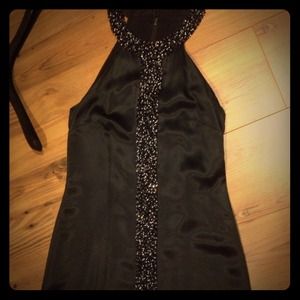 BCBG Max beaded black silk cocktail dress sz 6