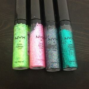 4 NYX glitter liners