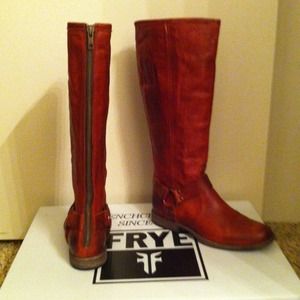 Frye Boots...Red Distressed...Reserved.