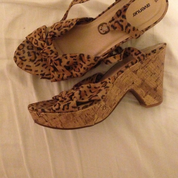 Leopard print wedges