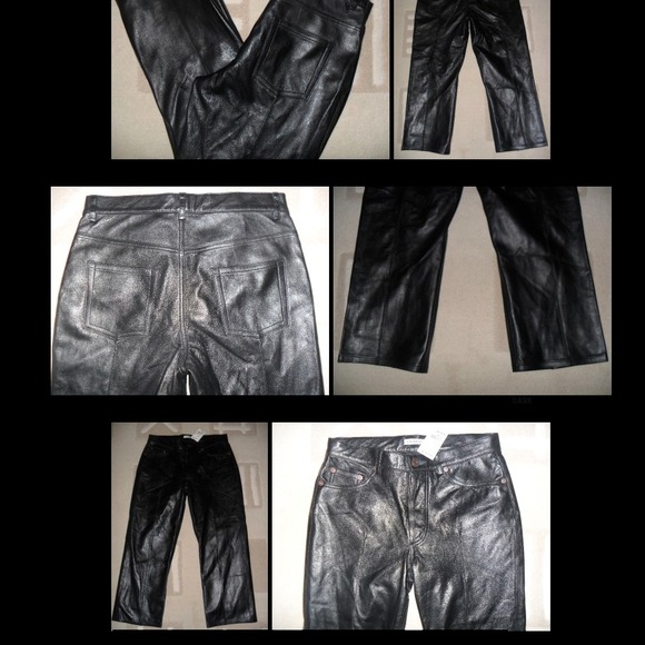Black leather Chaiken capri pants sz6
