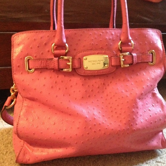 Michael Kors Handbags - Pink Michael kors ostrich pattern tote