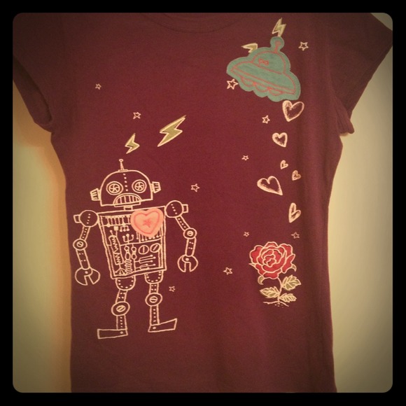 Purple robot shirt