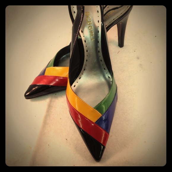 BCBGIRLS Glitzy Slingback Heels Size 7 1/2 med