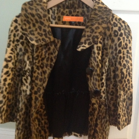Cynthia Steffe leopard print swing coat