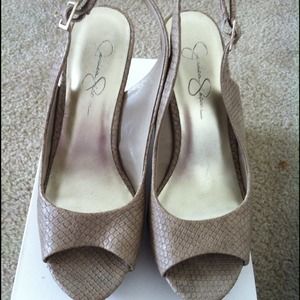 Jessica Simpson open toe wedge