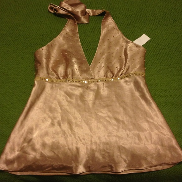 Golden Brown Halter Top