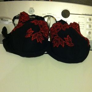 Black with red and black lace