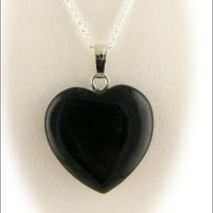 Tiffany & Co. Black onyx heart necklace