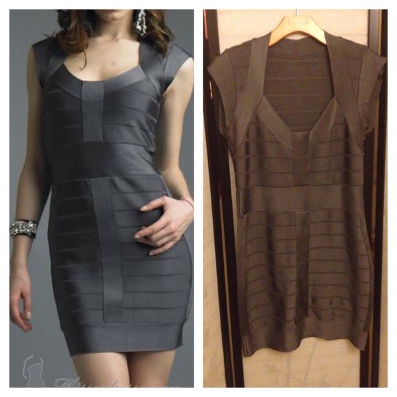 SOLD French Connection Gray Bandage Dress 10 - Picture 3 of 4