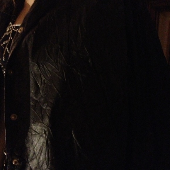 Textured leather jacket M - Picture 3 of 4