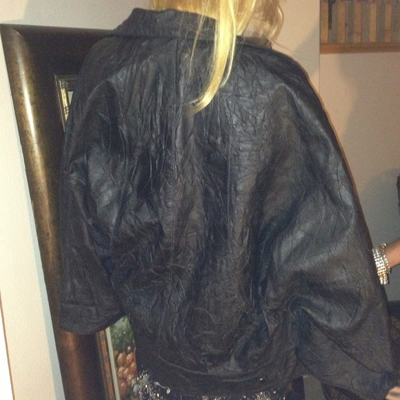 Textured leather jacket M - Picture 4 of 4