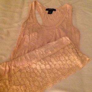 Arden B racer back top with lace edges❤