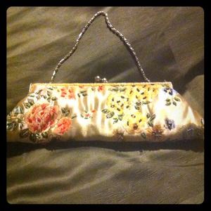 Vintage inspired pale pink satin cocktail purse