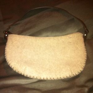 Banana Republic Wool purse w/ brown leather strap