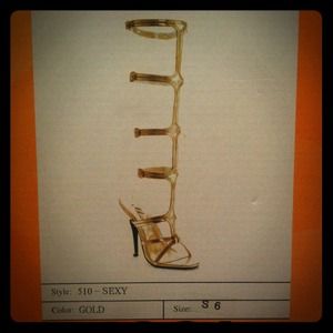 Super sexy gladiator gold heels