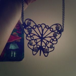 short butterfly necklace