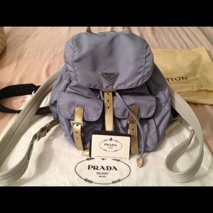 Prada classic nylon backpack baby blue
