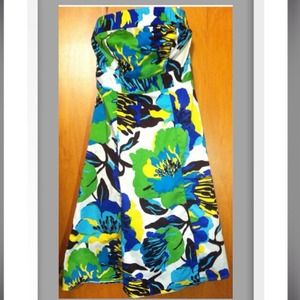 Bold Floral strapless dress