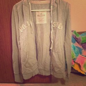 Gray Hollister zip up sweatshirt