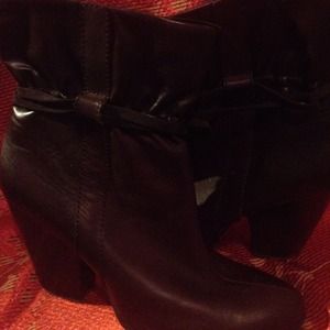 Leather chocolate boots by Nine West.