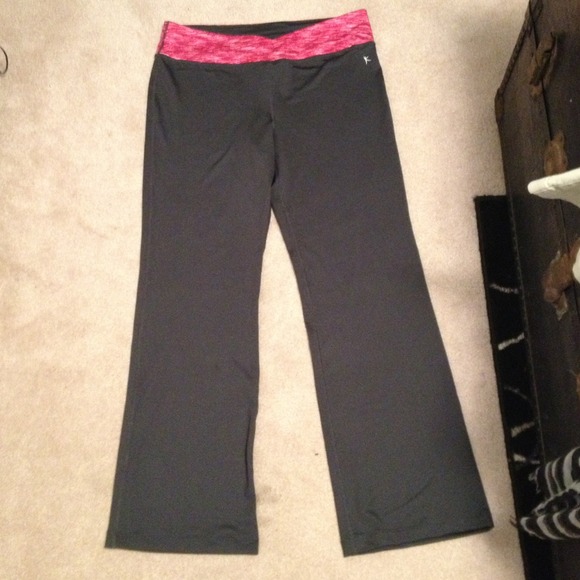 Grey work out pants with a pink band. Never worn!! - Picture 1 of 2