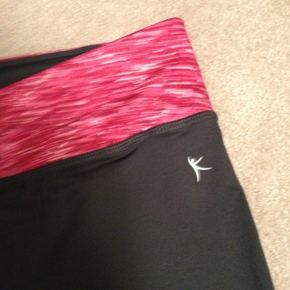 Grey work out pants with a pink band. Never worn!! - Picture 2 of 2