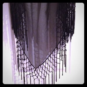 *BOGO*Black scarf w/ tassels