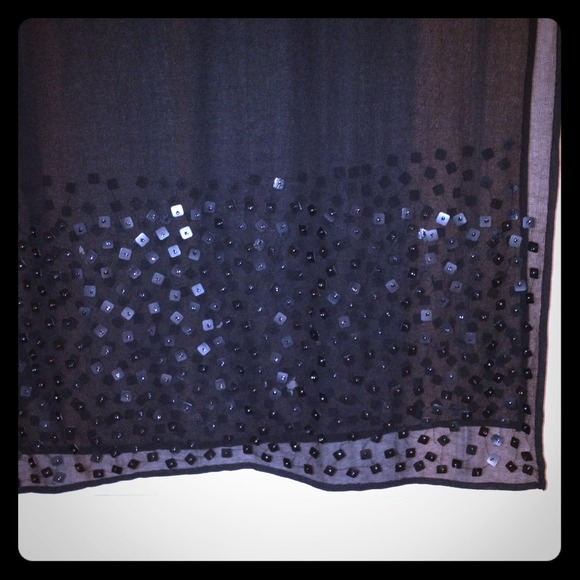 *BOGO*Black beaded scarf