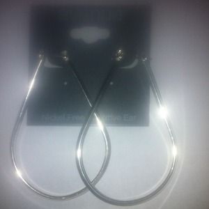 Avenue Tear Drop Hoop Silver Earrings