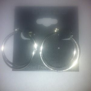 Avenue Criss Cross Silver Hoop Earrings