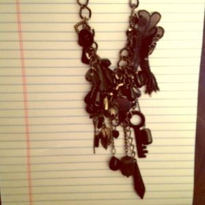 Junk necklace blk and silver