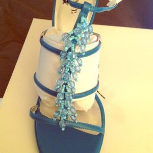 Turquoise beaded shoe