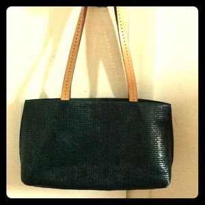leather hand bag , dark green