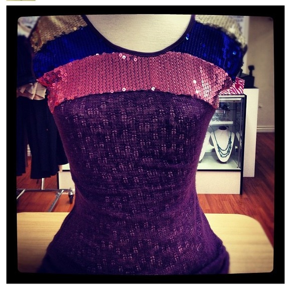 Purple sequined top - Picture 1 of 1
