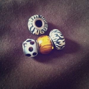 African print charm beads. $2 each or $6 all