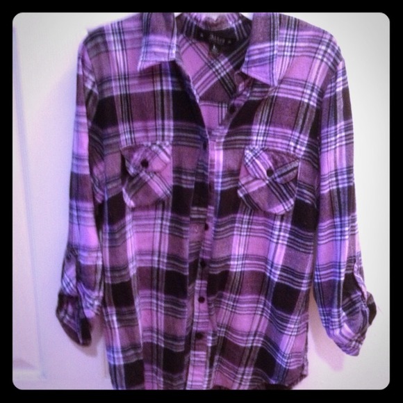Purple and black collared shirt